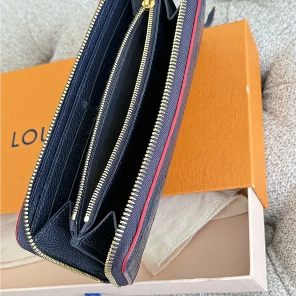 Louis Vuitton Clemence Navy Monogram Zip Wallet - Picture 5 of 7